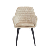 Chaise de salle à manger Laura - Velours Adore beige